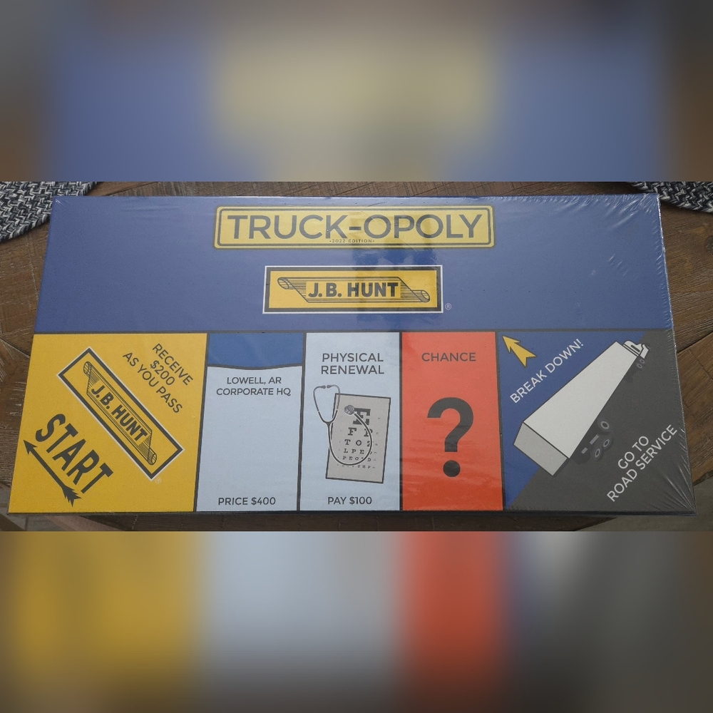 J.B. Hunt Truck-Opoly Board Game - Blue and Yellow